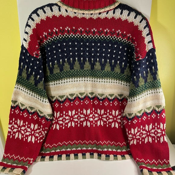Casual Corner Annex Christmas zip up sweater size large - Picture 7 of 8
